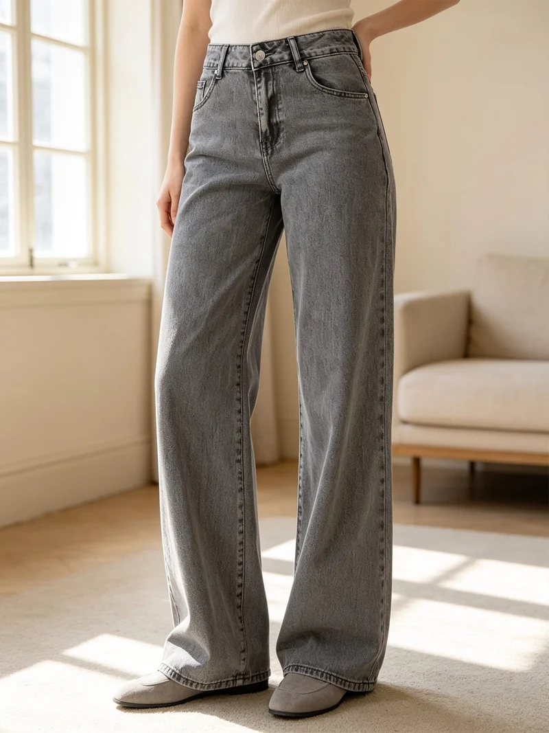 Jeans donna baggy - grigio
