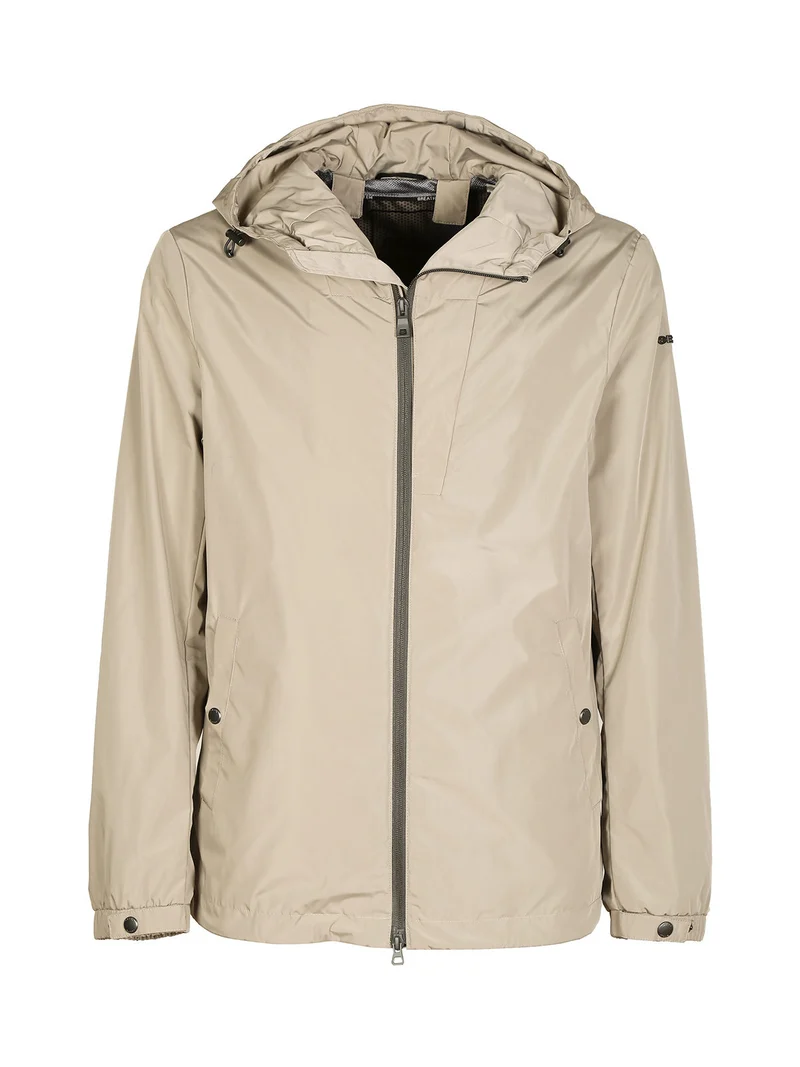F5241 Giacca leggera da uomo con cappuccio - taupe