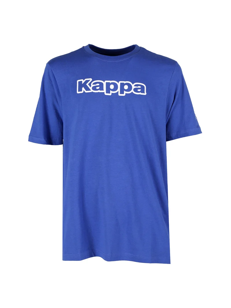 T-shirt da uomo in cotone con stampa scritta - blu