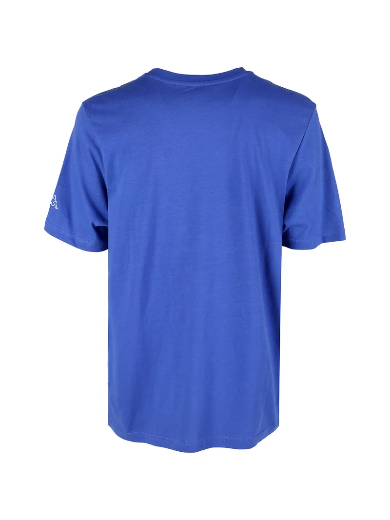 T-shirt da uomo in cotone con stampa scritta - blu