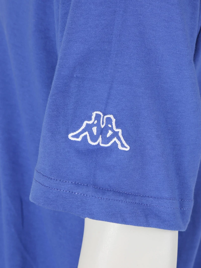 T-shirt da uomo in cotone con stampa scritta - blu
