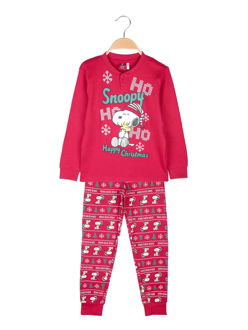 Pigiama natalizio da bambino in cotone interlock - rosso