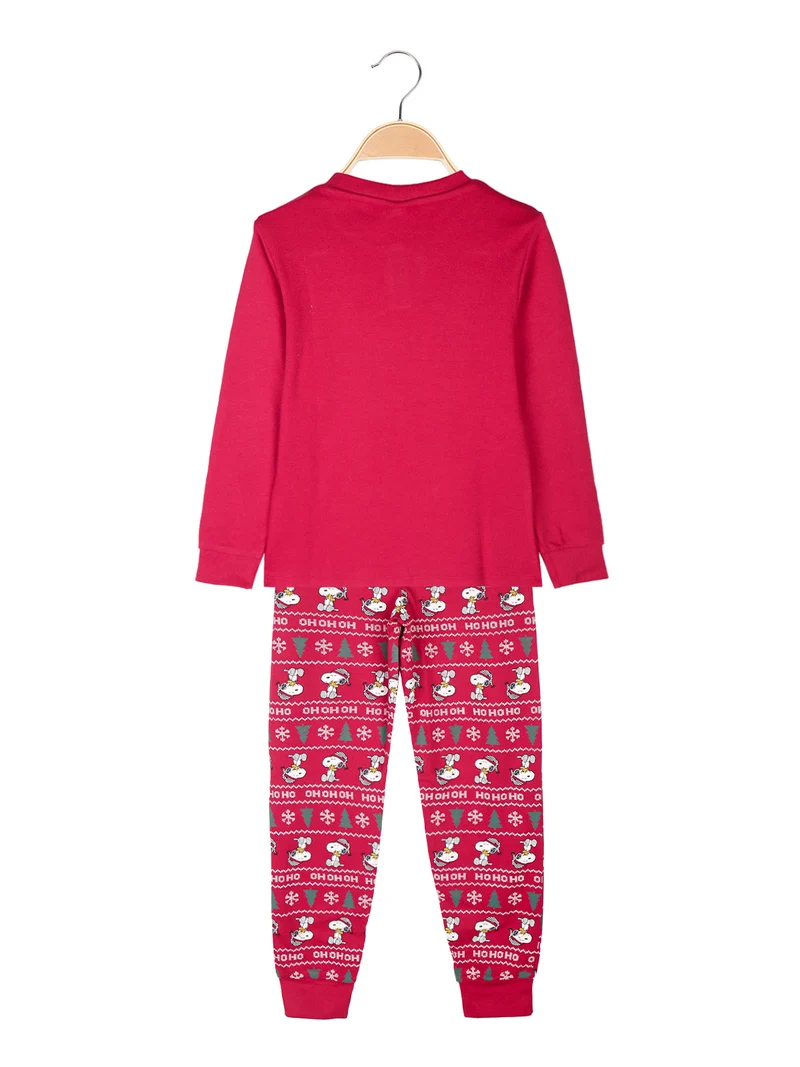 Pigiama natalizio da bambino in cotone interlock - rosso