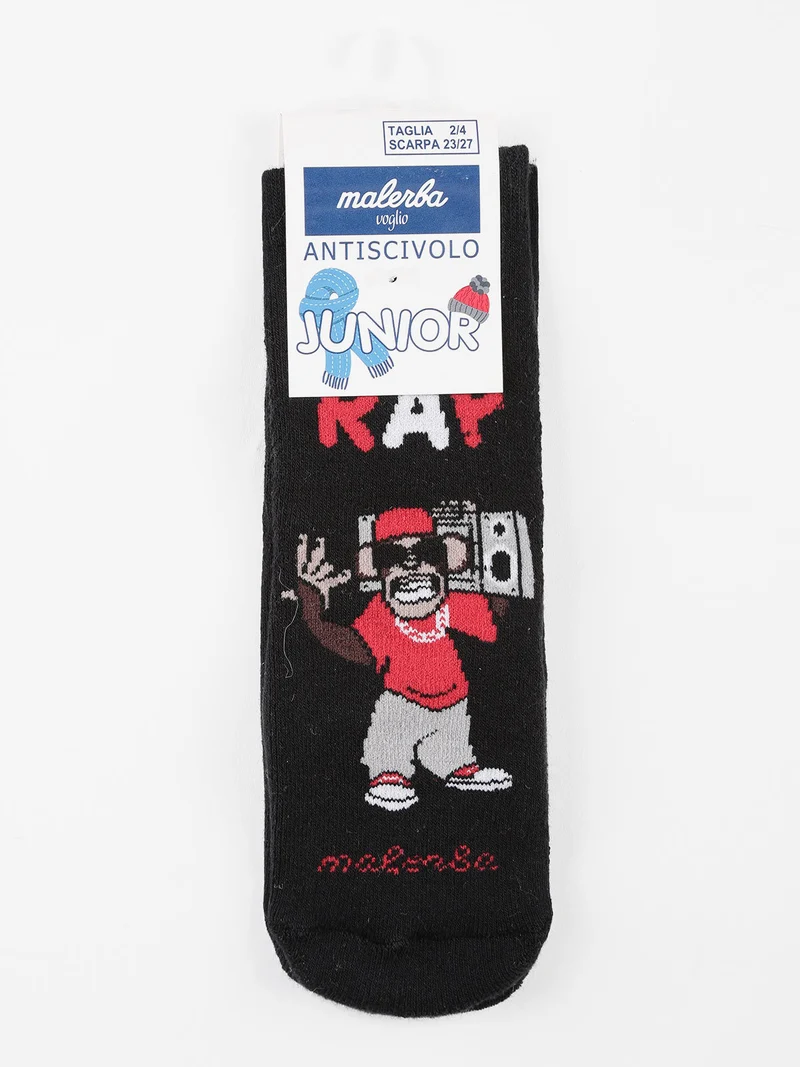 Calze antiscivolo bambino in caldo cotone - nero