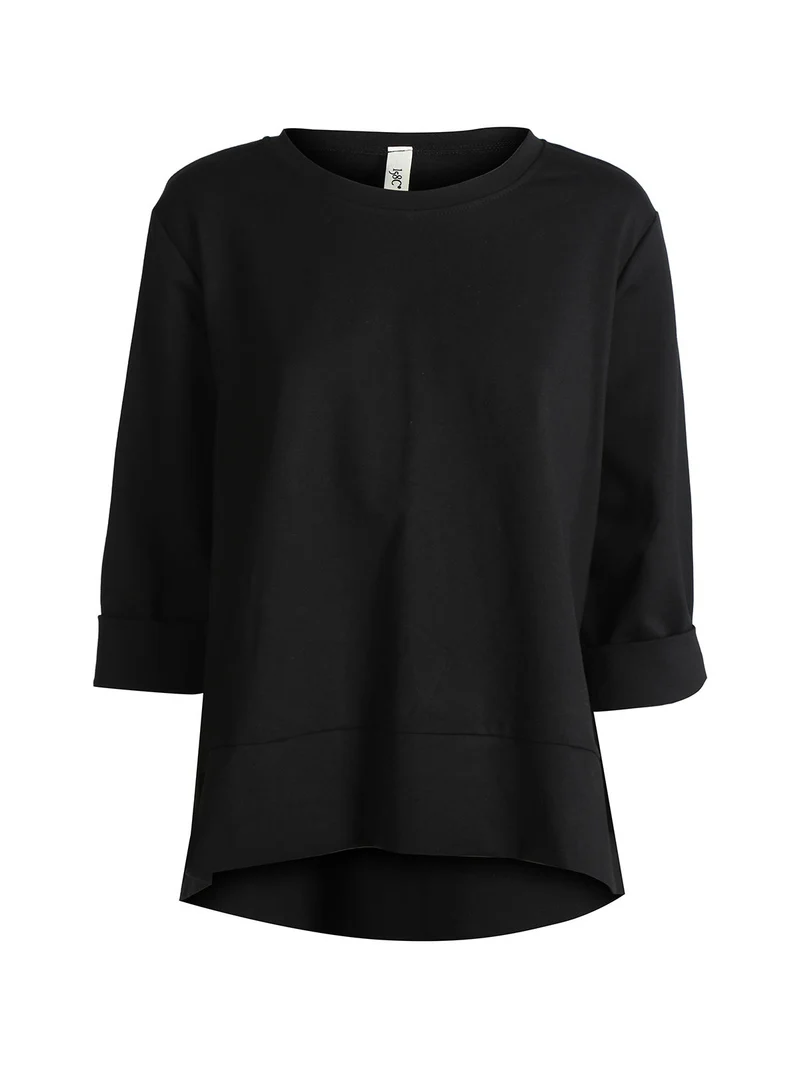 Maglia donna oversize asimmetrica - nero