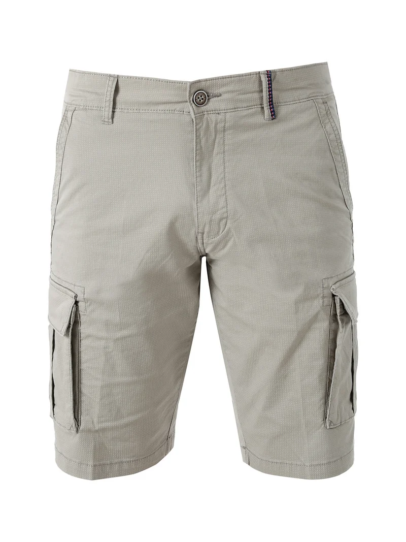 Bermuda cargo da uomo in cotone stretch - sabbia