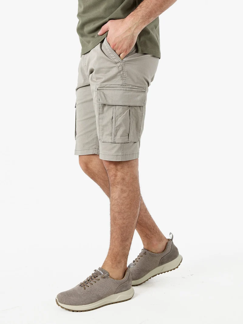 Bermuda cargo da uomo in cotone stretch - sabbia