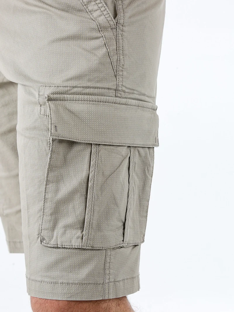 Bermuda cargo da uomo in cotone stretch - sabbia