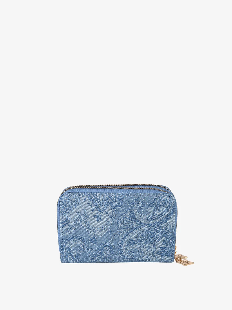 Portafoglio da donna effetto jeans con doppia tasca - jeans