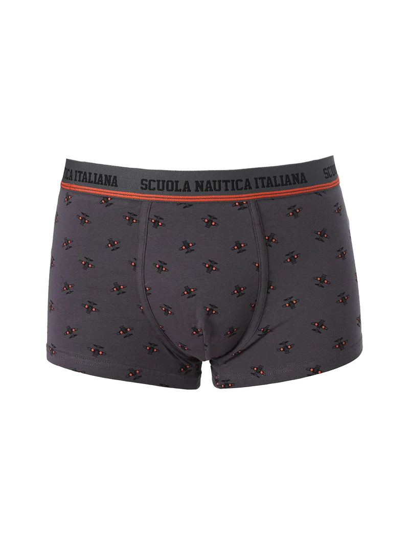 Boxer uomo con stampe in cotone stretch - grigio scuro