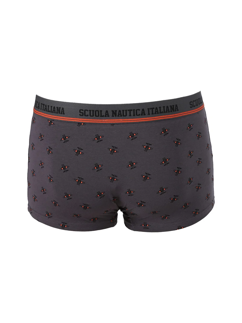 Boxer uomo con stampe in cotone stretch - grigio scuro