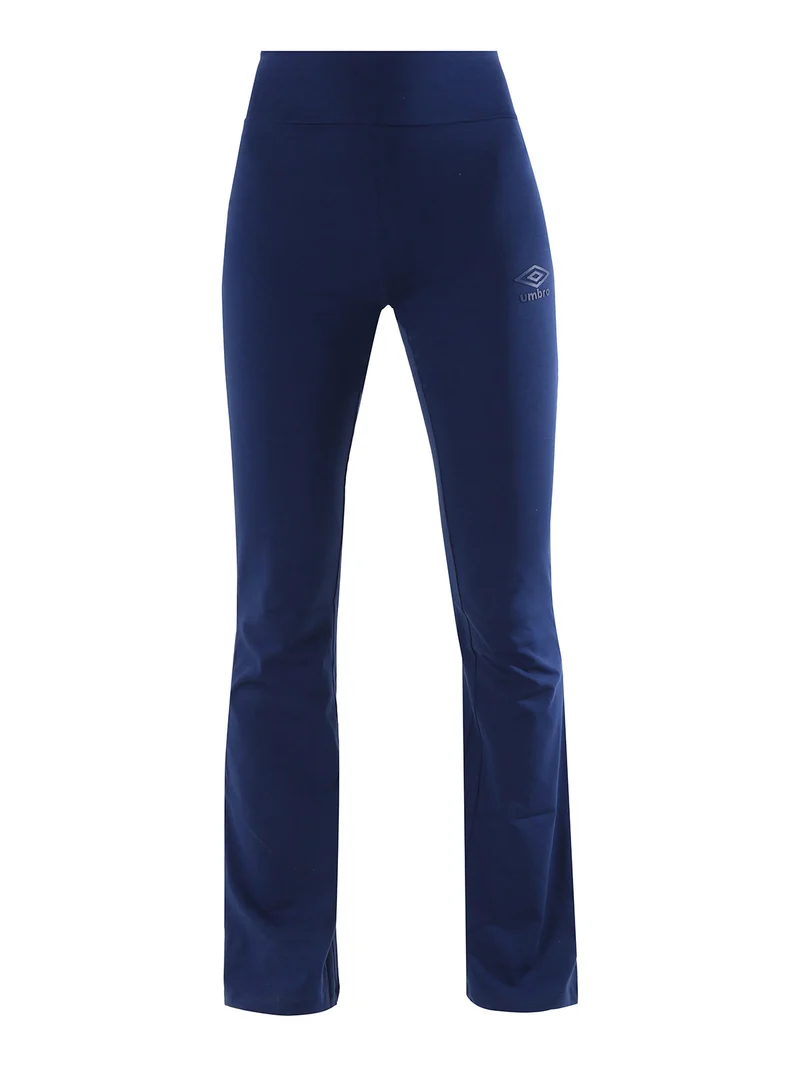 Leggings sportivi da donna in cotone elasticizzato con finale a zampa - blu