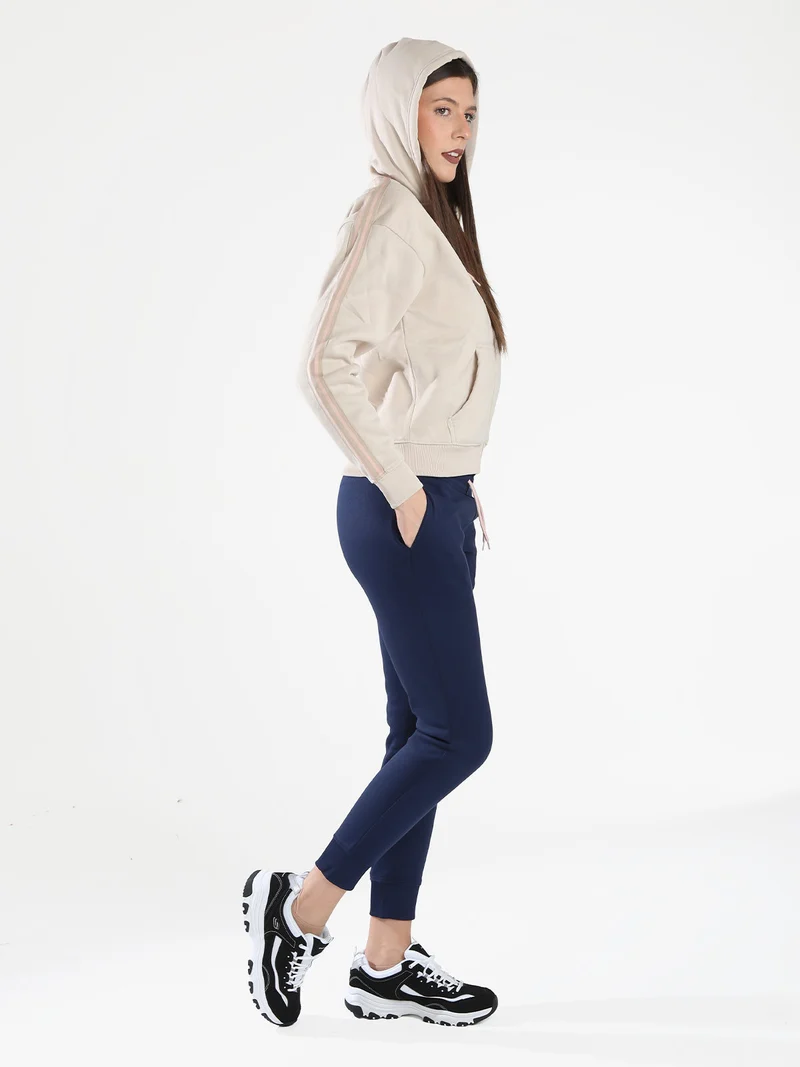 Completo tuta da donna full zip con cappuccio - naturale