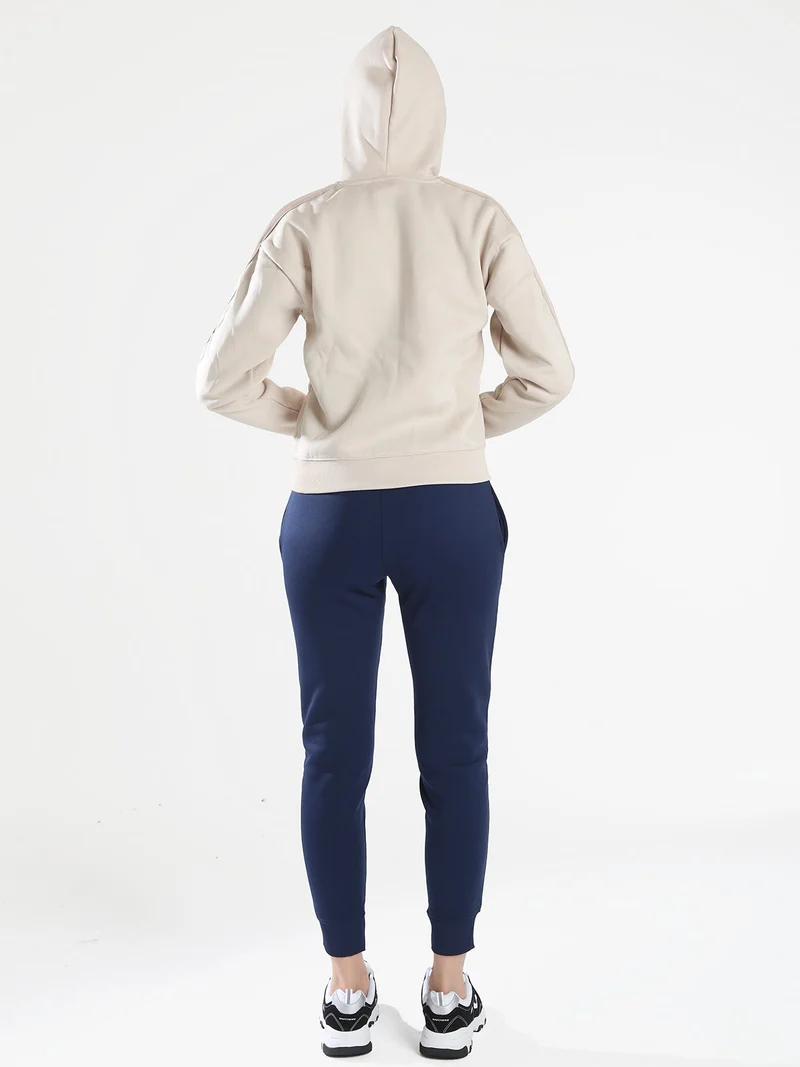 Completo tuta da donna full zip con cappuccio - naturale