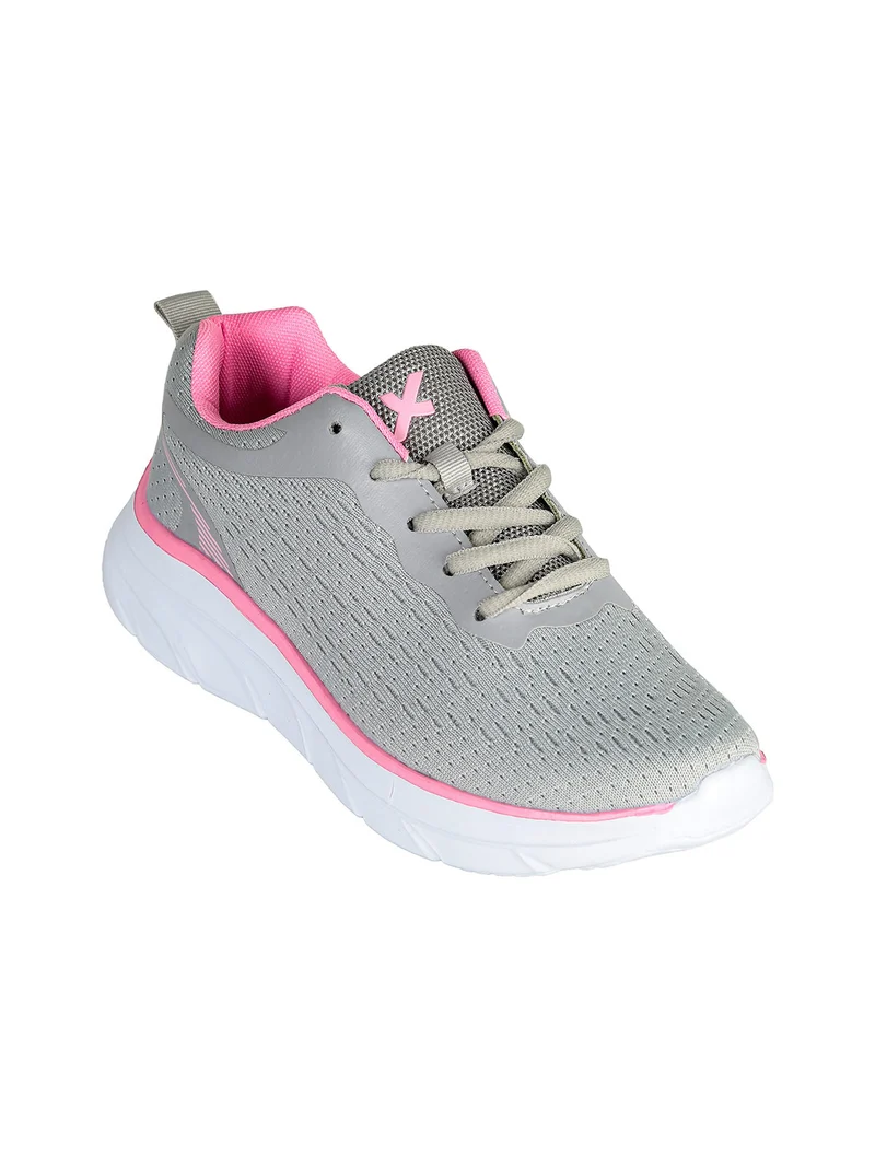 Sneakers sportive da donna in tessuto - grigio