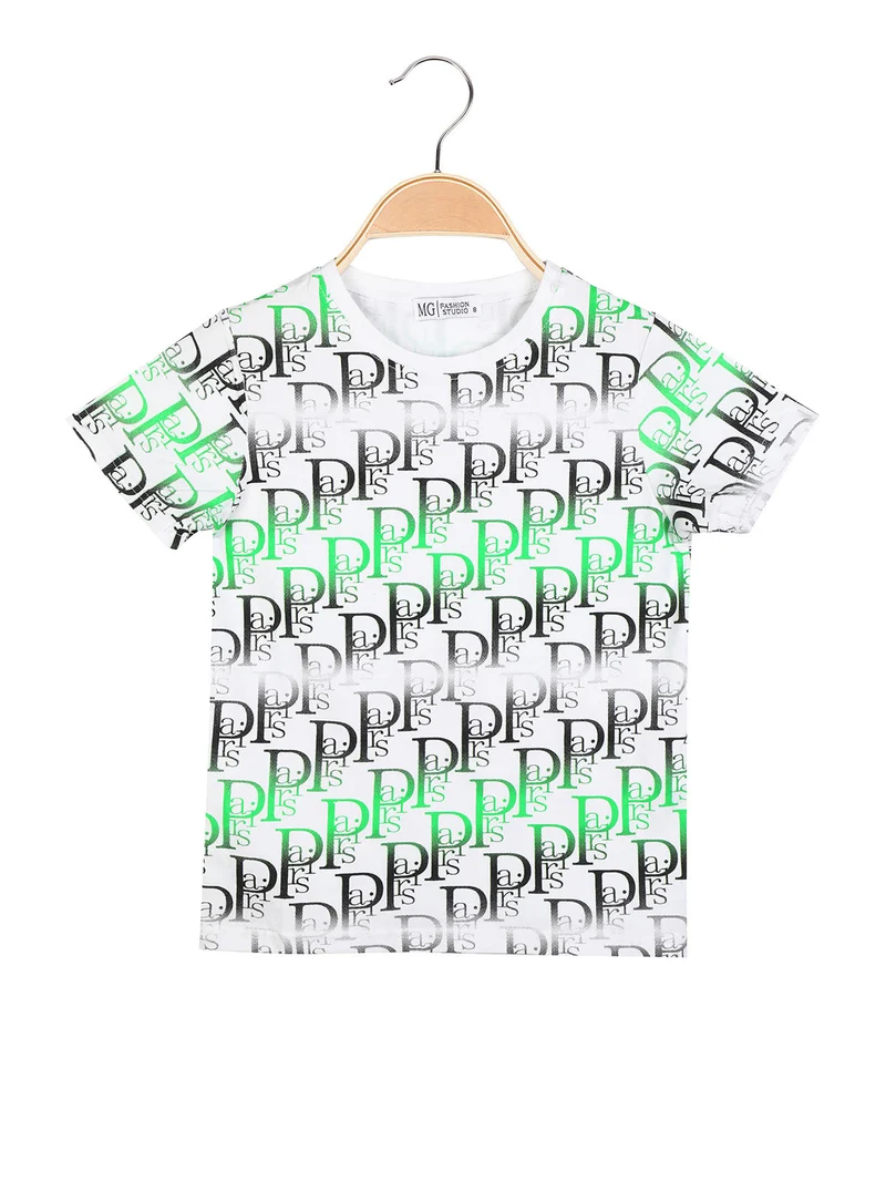 T-shirt in cotone da ragazzo - bianco