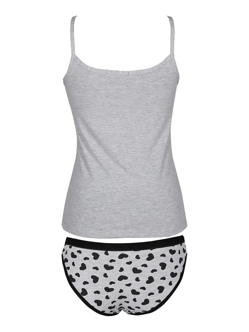 Completo intimo donna slip + top - grigio