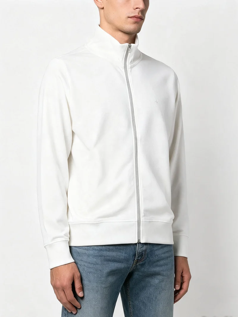 Felpa da uomo full zip - bianco