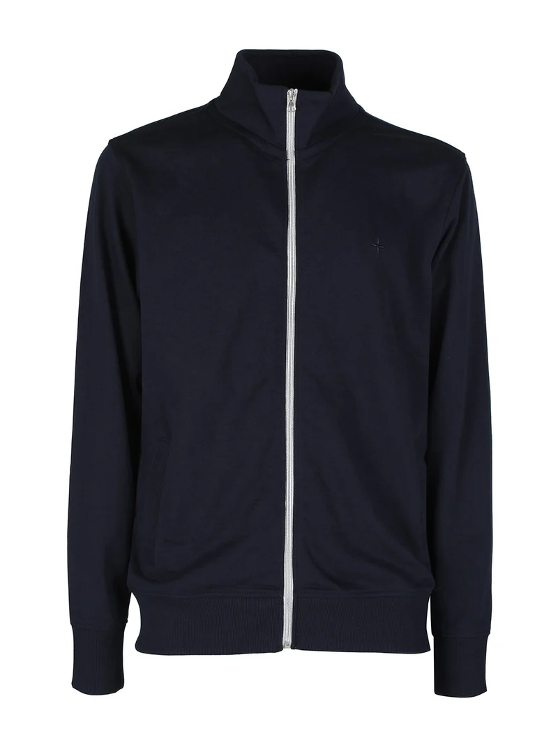 Felpa da uomo full zip - blu scuro