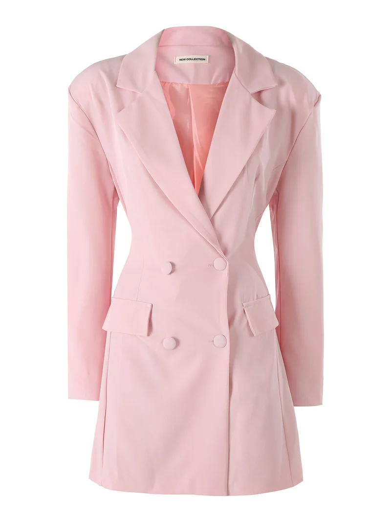 Blazer donna elegante a doppiopetto - rosa