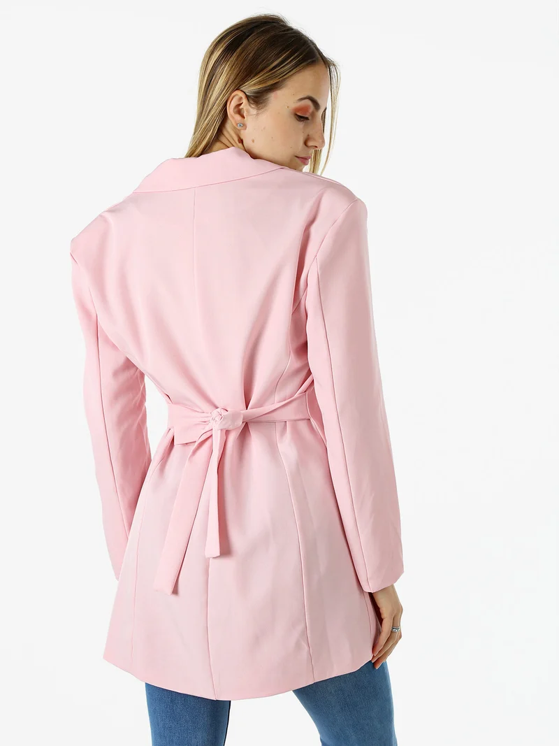 Blazer donna elegante a doppiopetto - rosa