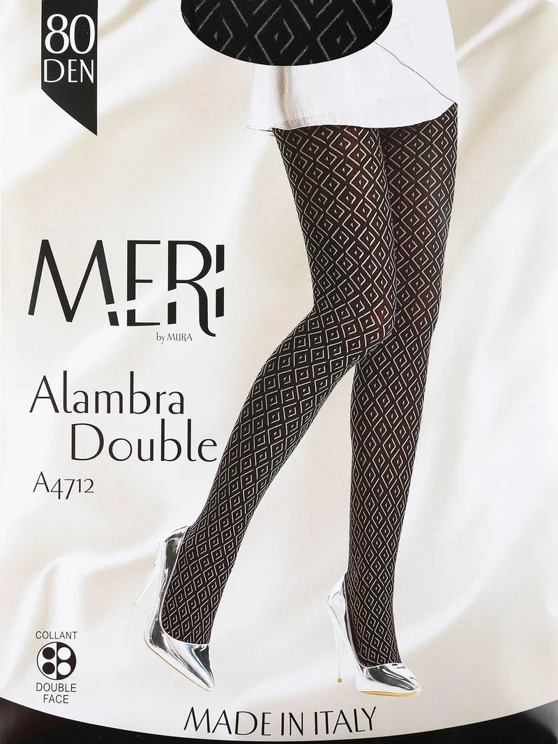 Collant double face con ricamo optical - mela