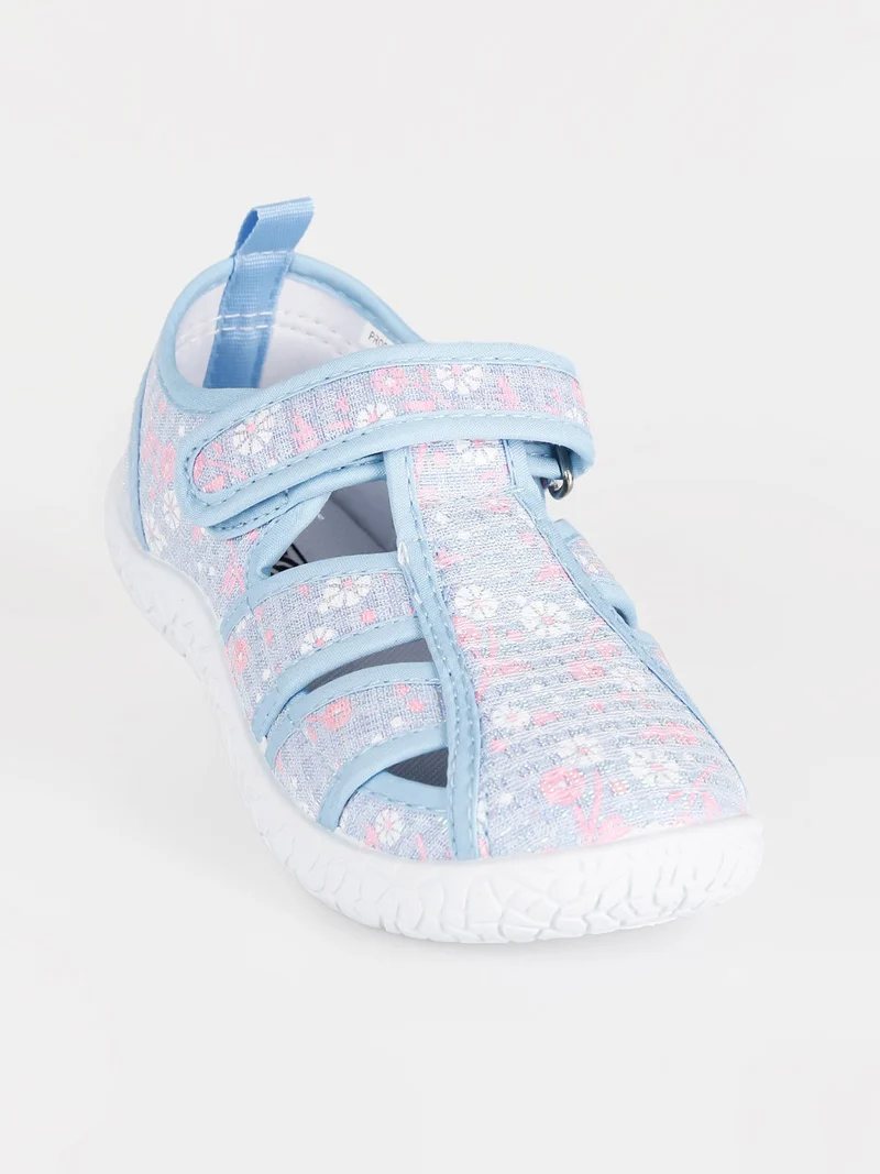 Sandaletti chiusi da bambina in tela - azzurro