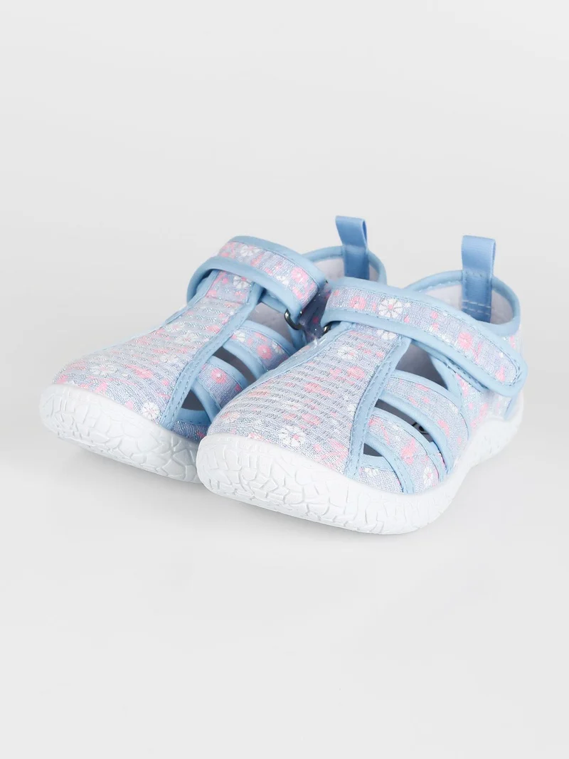 Sandaletti chiusi da bambina in tela - azzurro