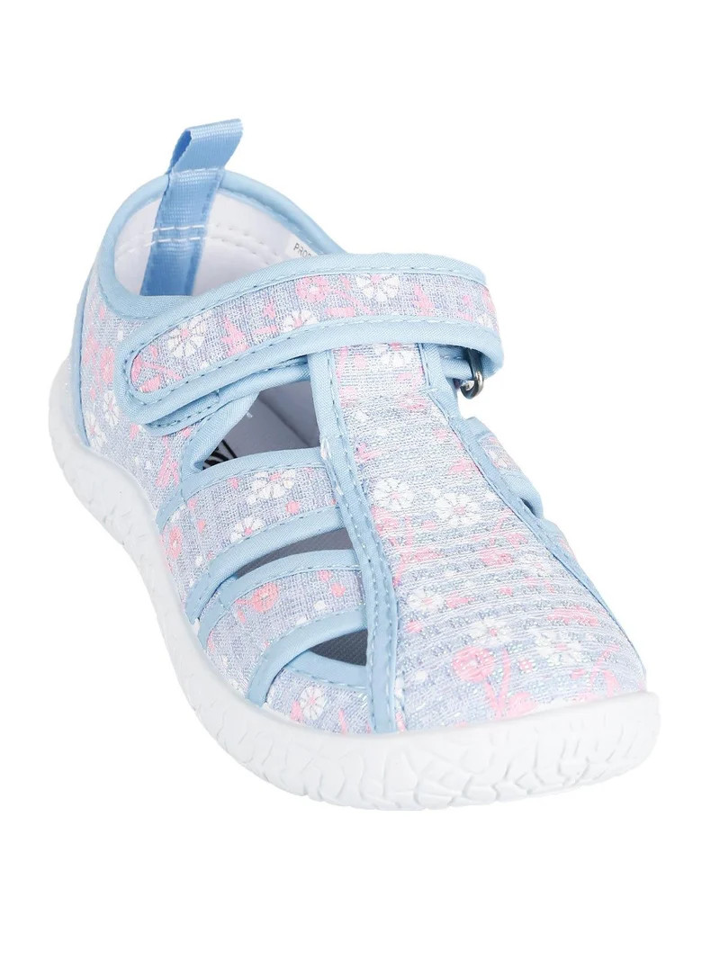 Sandaletti chiusi da bambina in tela - azzurro