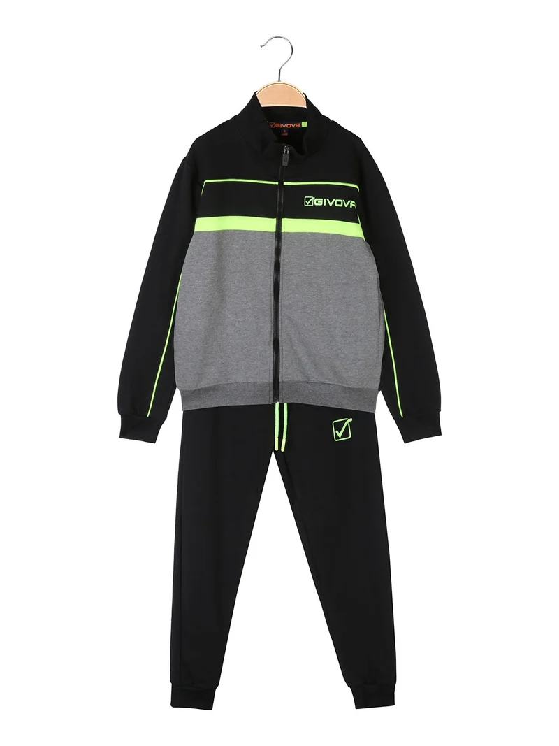 Completo tuta 2 pezzi da bambino con zip - verde chiaro