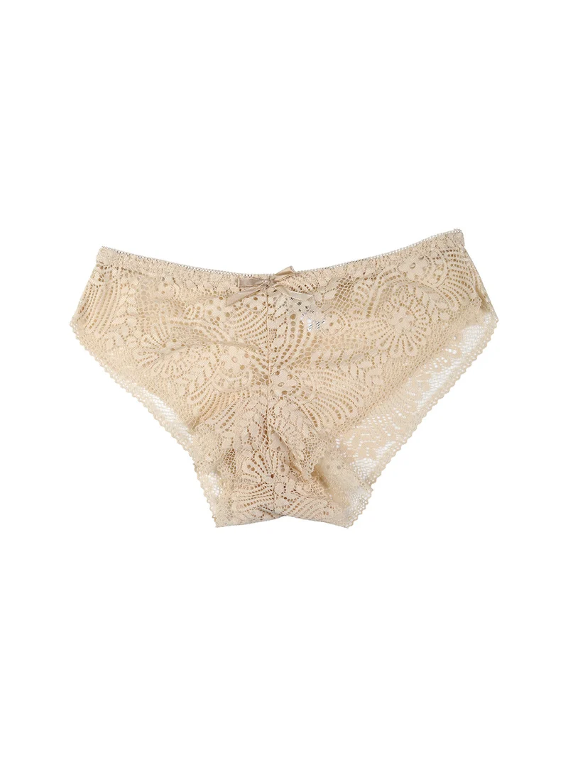 Slip da donna in pizzo - beige