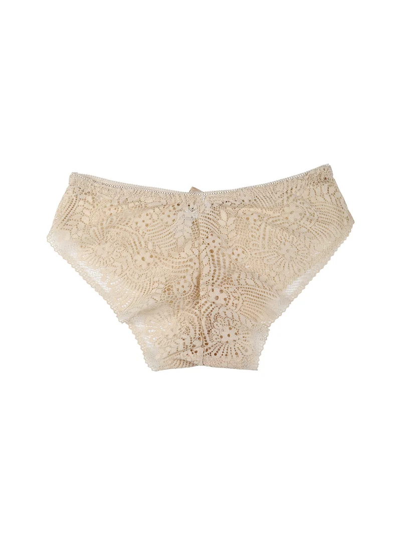Slip da donna in pizzo - beige