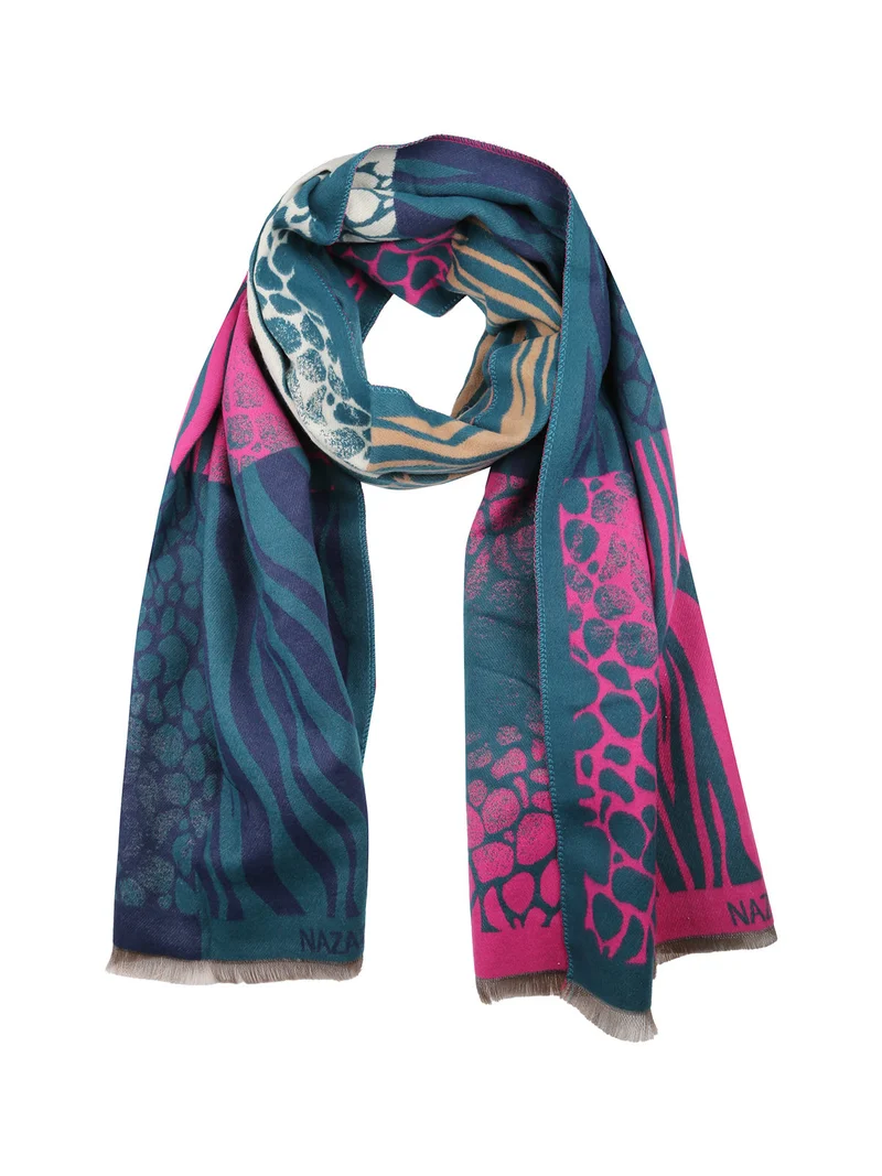 Sciarpa donna con stampe animalier - fucsia