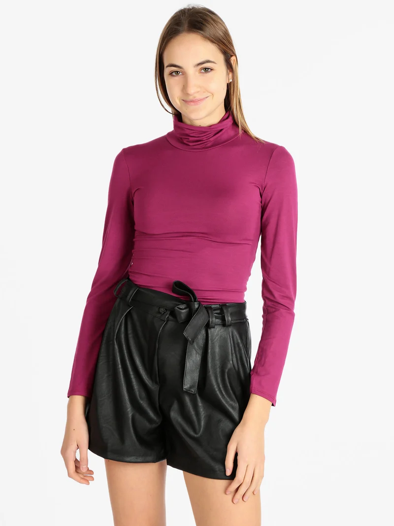 Body dolcevita manica lunga - porpora