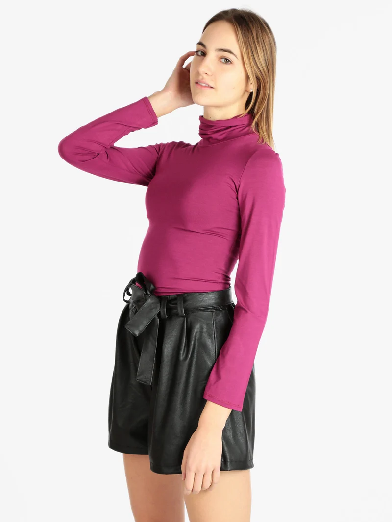 Body dolcevita manica lunga - porpora