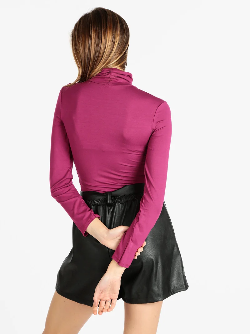 Body dolcevita manica lunga - porpora