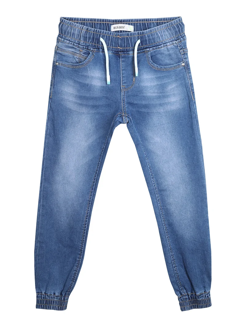 Jeans da bambino con coulisse e polsini - jeans