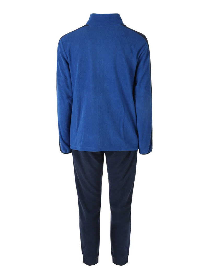 Completo tuta 2 pezzi da uomo in pile full zip - blu
