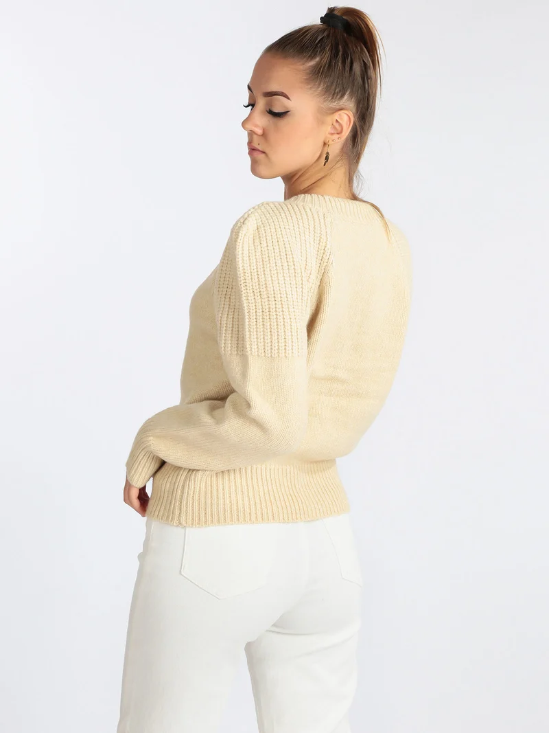 Cardigan da donna in maglia con bottoni - beige