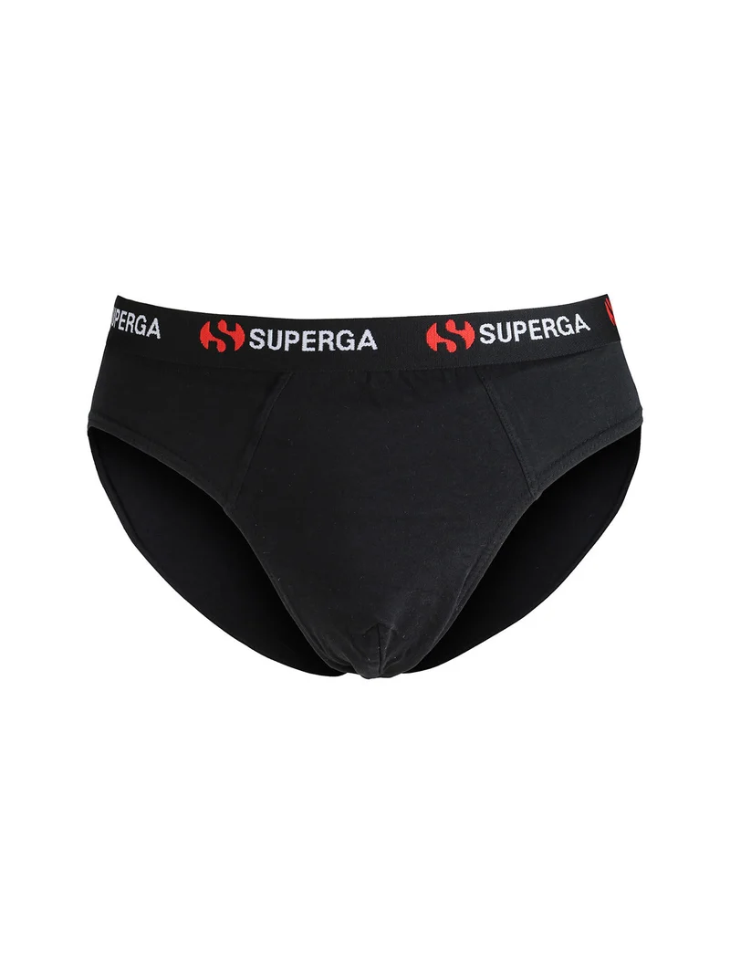 Slip da uomo in cotone tinta unita - nero