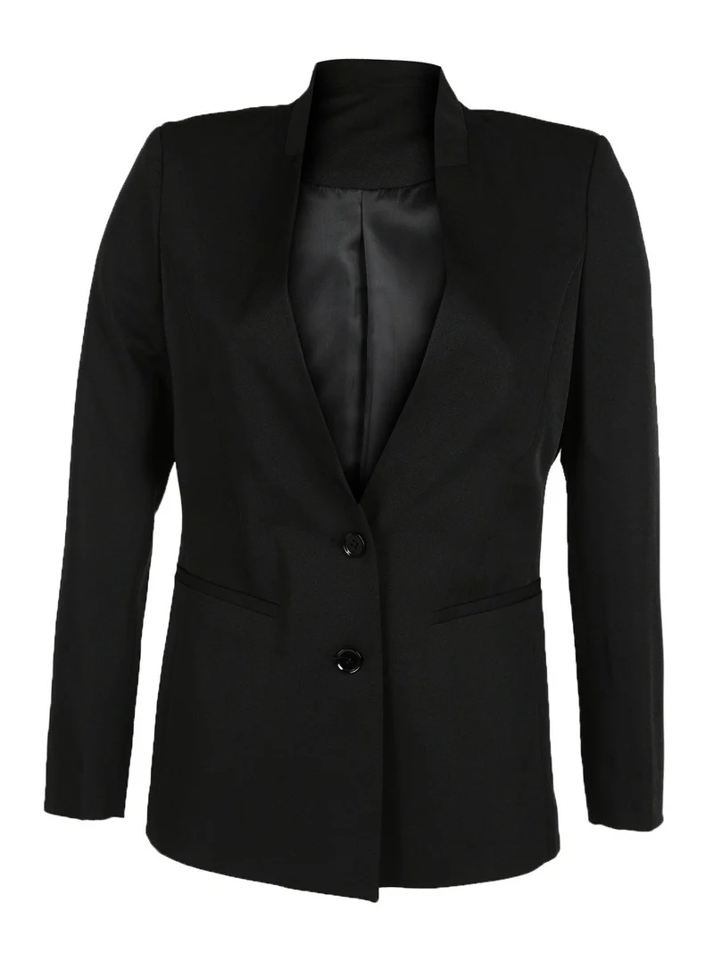Blazer donna scollo alla coreana - nero