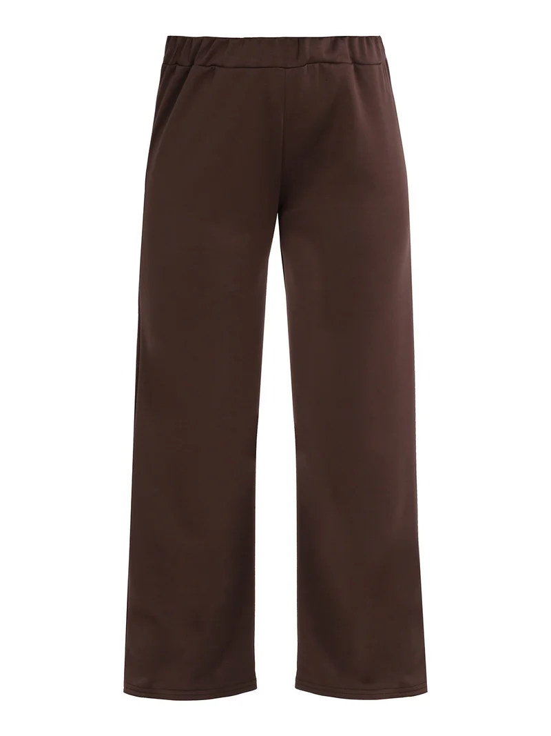 Pantaloni donna a gamba larga - marrone