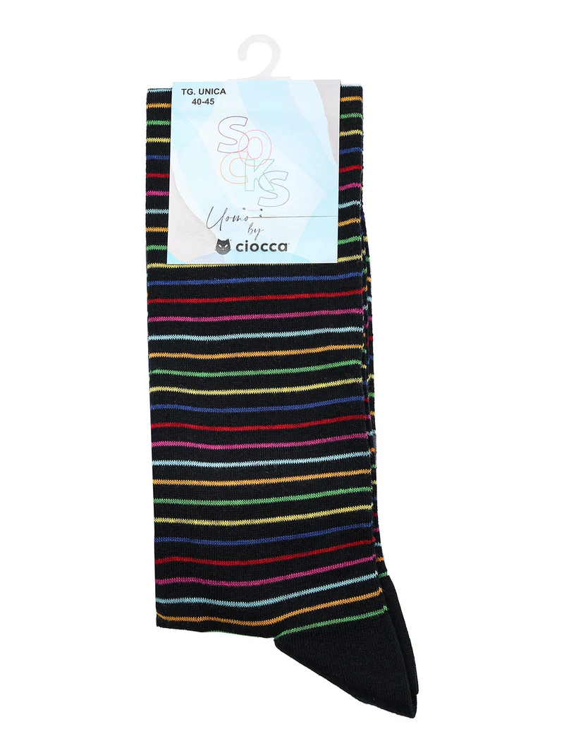 Calze lunghe da uomo a righe - blu scuro