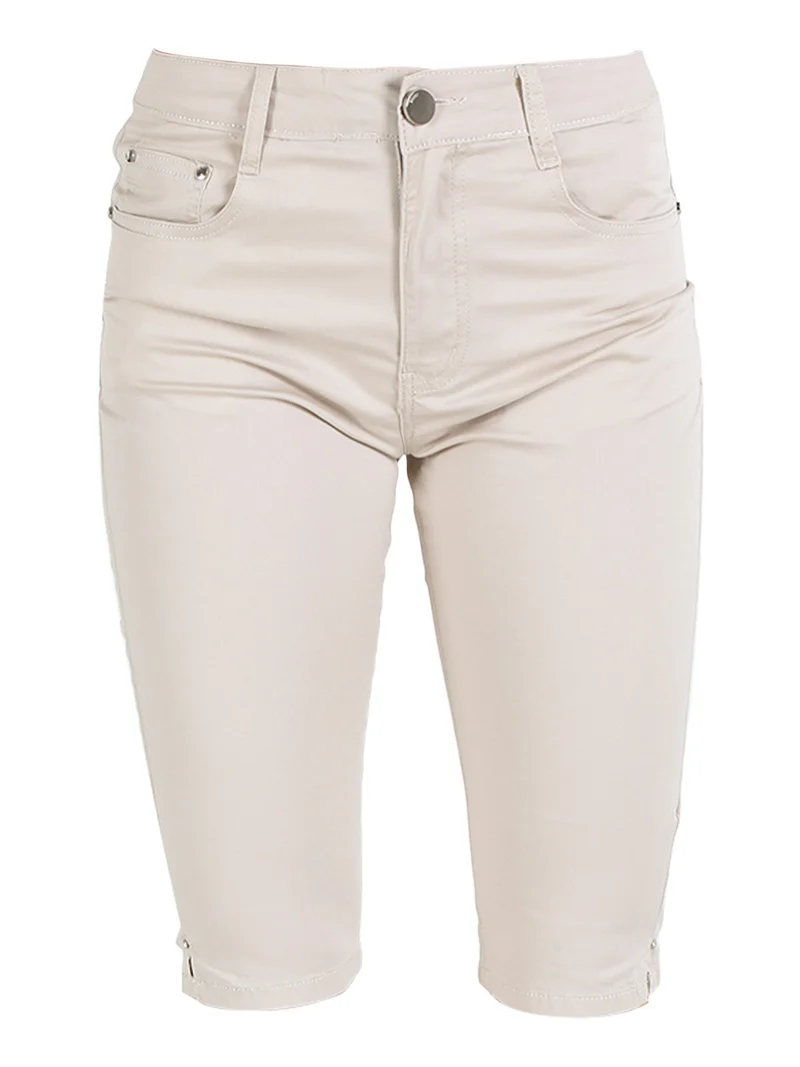Bermuda da donna in cotone - beige