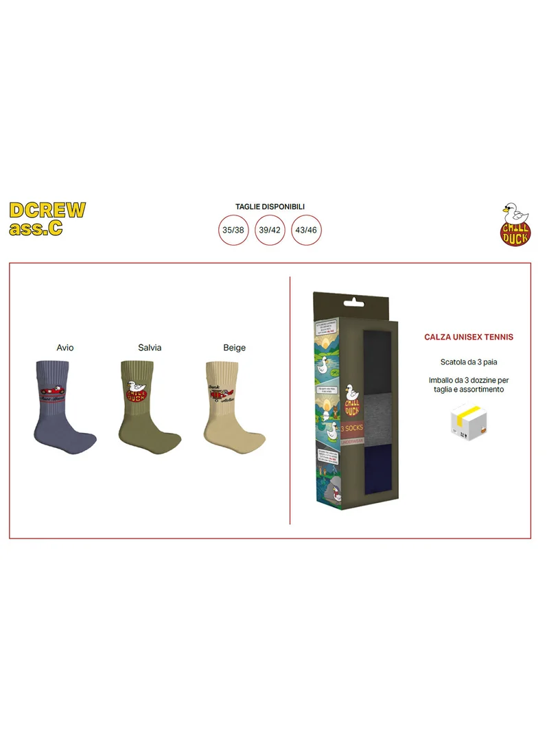 Confezione da 3 paia di calze unisex tennis con disegni - verde chiaro