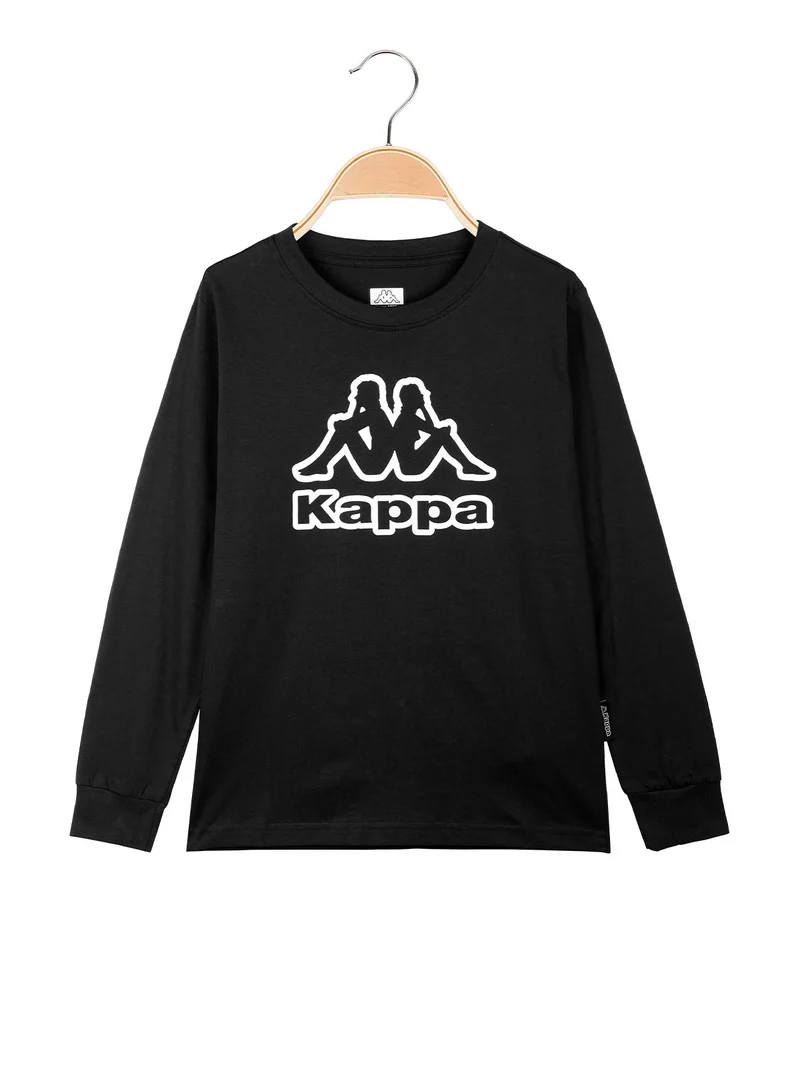 T-shirt da ragazzo a maniche lunghe con logo - nero