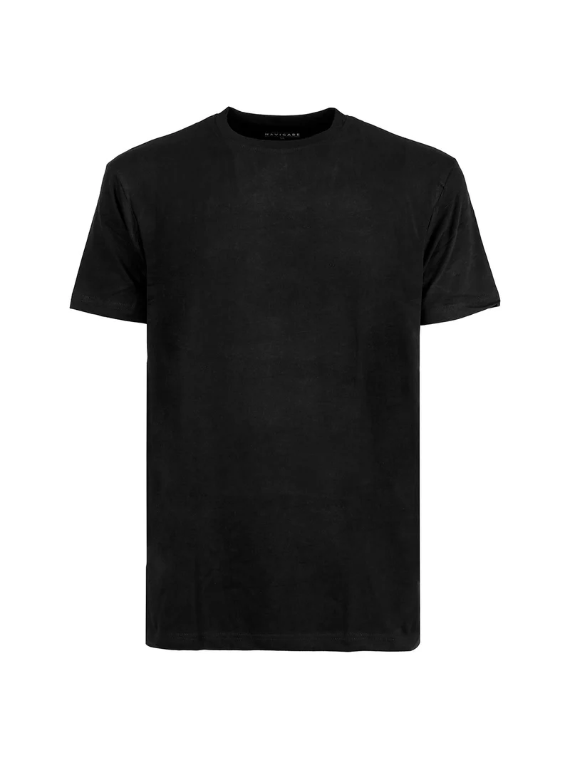 T-shirt intima da uomo girocollo in caldo cotone - nero