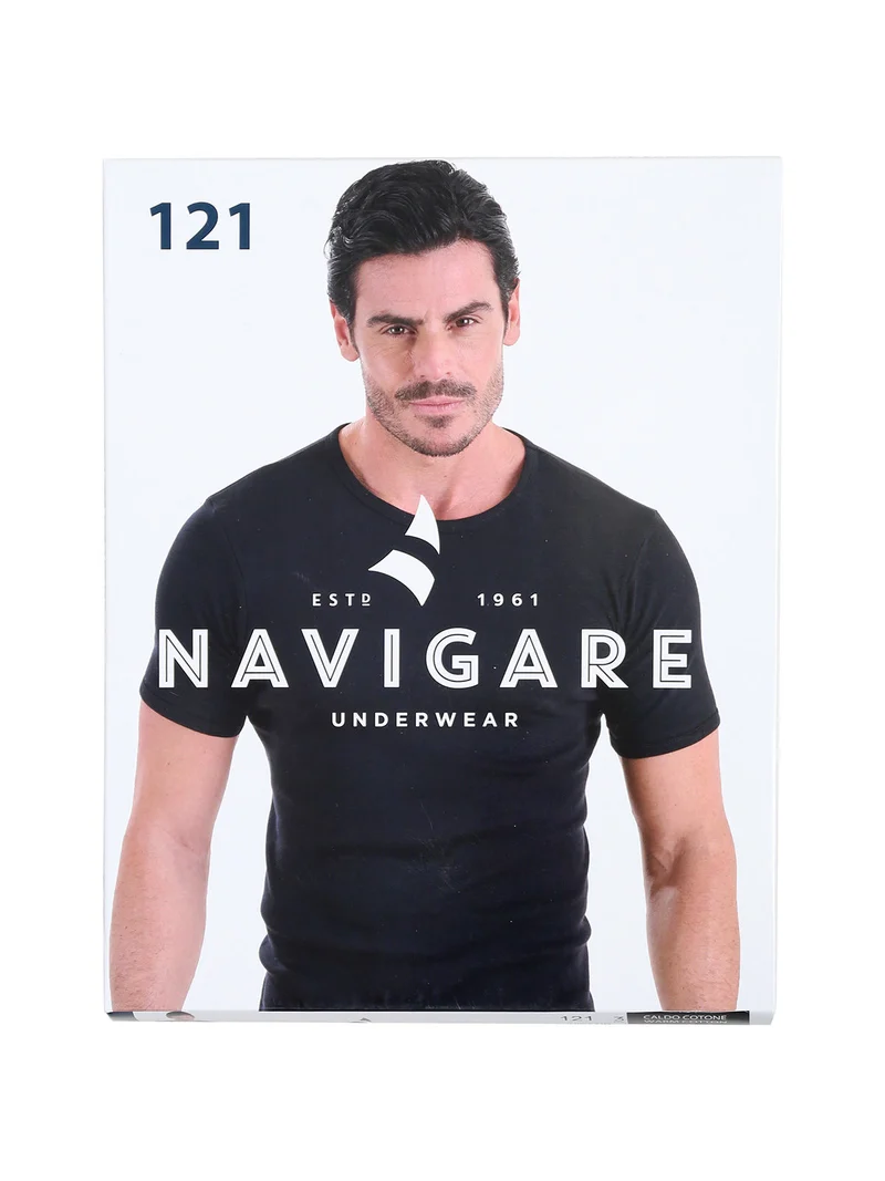 T-shirt intima da uomo girocollo in caldo cotone - nero