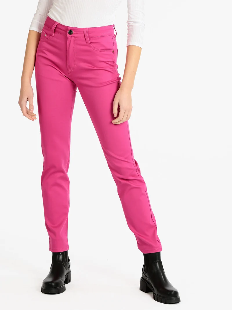 Pantaloni donna modello regular - fucsia