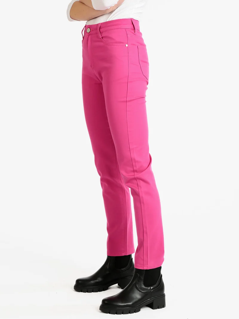 Pantaloni donna modello regular - fucsia